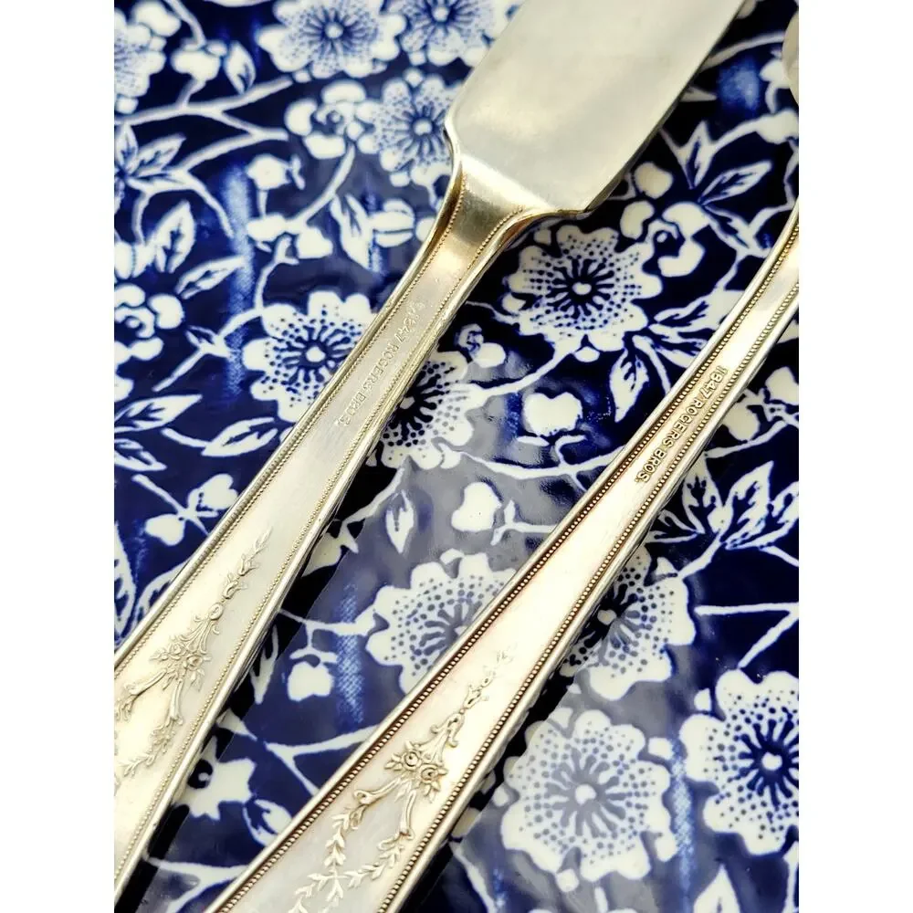 1847 Rogers Bros Ancestral Silverplate Butter Knive & Sugar Spoon Discontinued